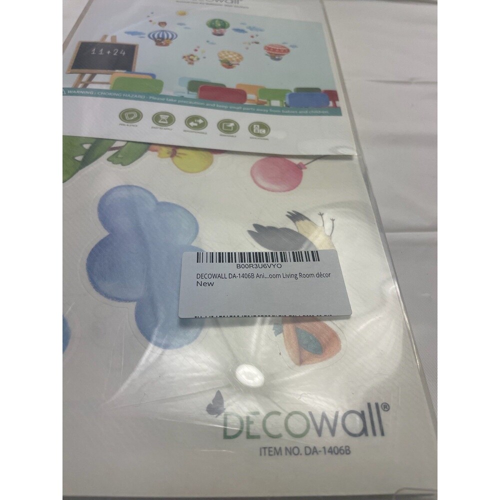Decowall Animal Hot Air Balloons Removable Wall Stickers Decals